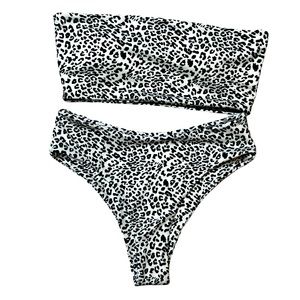 NWOT Shein animal print bandeau bikini